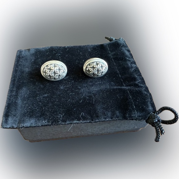 Michael Dawkins Earrings Sterling Silver Pierced Floral design - Picture 4 of 6